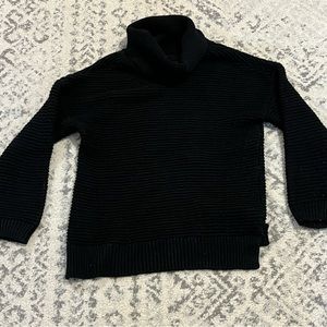 Black knit turtleneck sweater